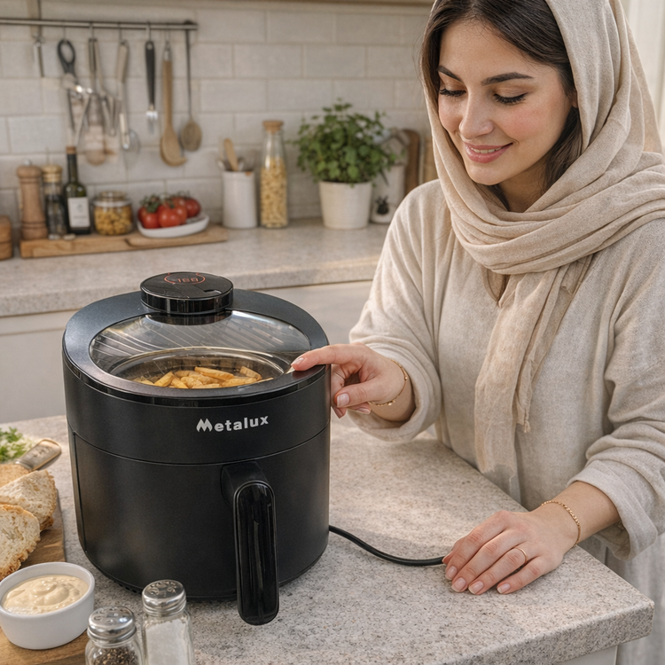 تصویر محصول سرخکن بدون روغن 6 لیتری متالوکس مدل AF5503 با صفحه شیشهای